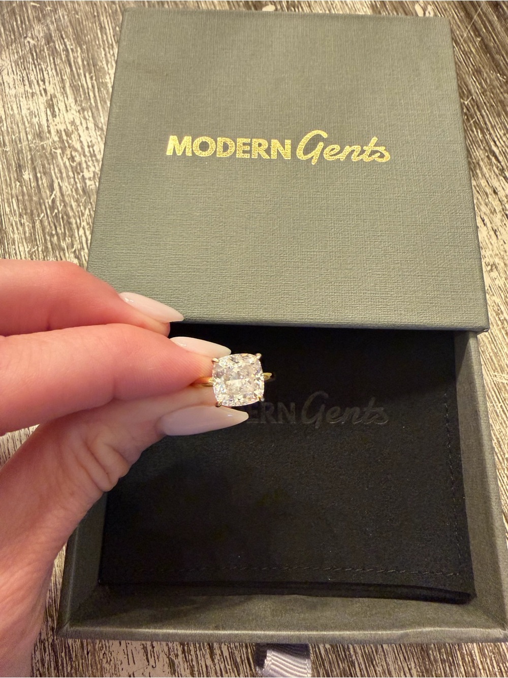 The Claire (Modern Gents) Cushion Cut Solitaire Rings